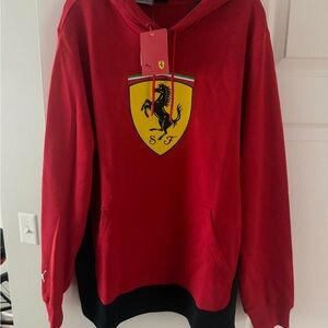 Puma Red & Black Men's Hoodie with Ferrari Shield